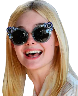 😀 Elle Fanning Elle Fanning, actrice, blonde, lunettes de soleil, célébrité, mode, portrait telegram sticker