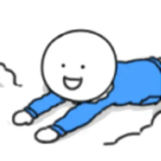 😱 cartoon, stick figure, character, crawling, blue whatsapp sticker