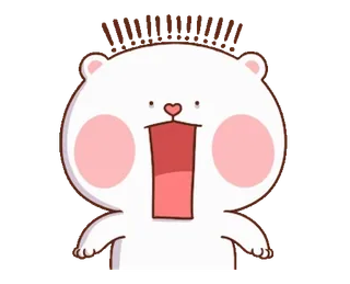😧 AAAAAA!!! ours, dessin animé, mignon, blanc, criant, en colère, expression whatsapp sticker