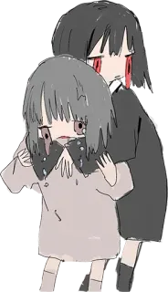 😞 traurig, weinen, Anime, Mädchen, emotional telegram sticker