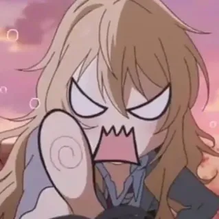 🎻 アニメ, 中指, 漫画, ステッカー, 怒り telegram sticker