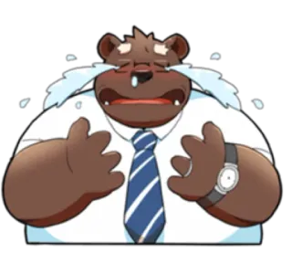 😭 เศร้า, ร้องไห้, หมี, มานุษยรูปนิยม, อารมณ์ telegram sticker