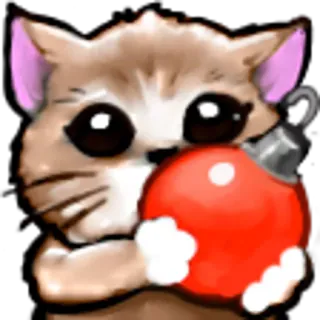 😍 Katze, Weihnachten, Ornament, süß, Feiertag telegram sticker