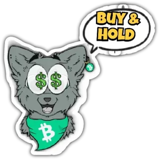 🐱 BUY & HOLD cryptocurrency, bitcoin, investasi, pasar, keuangan, uang, saham, meme whatsapp sticker