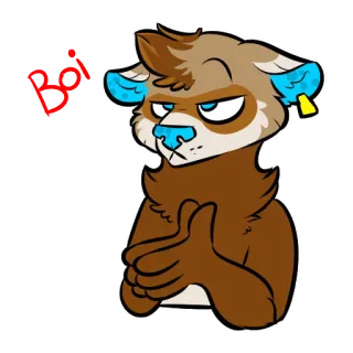 😒 boi furry, cartoon, animal, boi, cute, character telegram sticker
