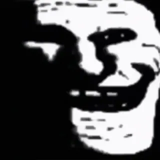 ⬛️ Meme, Trollface, Internet, Lustig, Ausdruck, Schwarz, Weiß telegram sticker