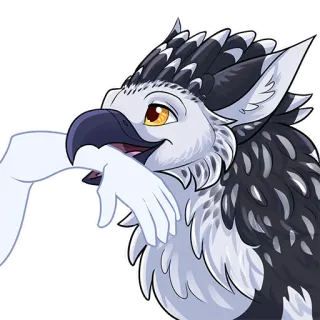 😇 กริฟฟิน, สัตว์แฟนตาซี, สัตว์, นก, นกอินทรี, ภาพประกอบ, สติกเกอร์ telegram sticker