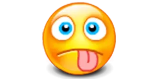 😥 emoji, smiley, gesicht, zunge, lustig, ausdruck, cartoon whatsapp sticker