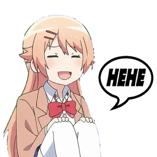 😆 HEHE 动漫, 卡通, 女孩, 嘿嘿, 微笑, 可爱 telegram sticker