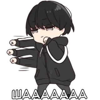 🤛 ШАААААААА Anime, Leuk, Karakter, Gebaar telegram sticker