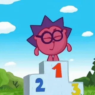 ⚡ cartoon, podium, success, number, character telegram sticker