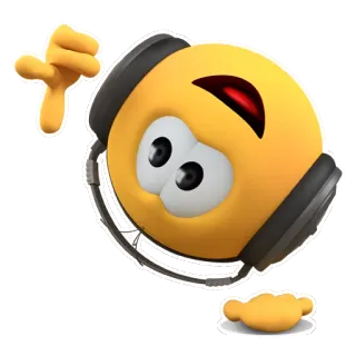 🙃 อีโมจิ, หูฟัง, ไม่ชอบ, หัวกลับ, การ์ตูน telegram sticker