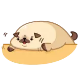 😫 собака, мопс, питомец, животное, мультфильм telegram sticker