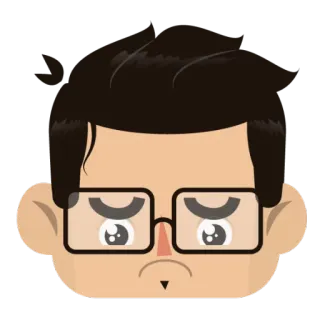 😥 traurig, emoji, brille, cartoon, gesicht, ausdruck, gefühl telegram sticker