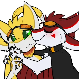 💋 Furry, Antropomórfico, Desenho animado, Fofo, Amor, Beijo, Animal, Fandom telegram sticker