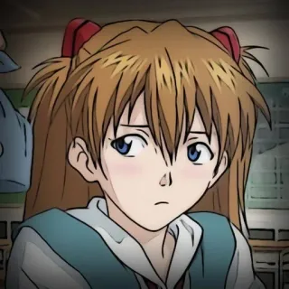 ❤️ Asuka Langley Neon Genesis Evangelion Anime, Gadis, Kuncir Dua, Animasi telegram sticker