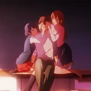 💏 Anime, Cartoon, Vrienden, Cover, Speels, Jeugd, Geanimeerd telegram sticker