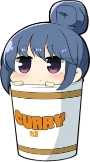 😶 CURRY Anime, Kreskówka, Curry, Jedzenie, Kubek, Kawaii telegram sticker