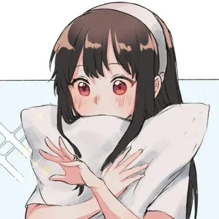 ✨ Anime, Fille, Mignon, Oreiller, Kawaii telegram sticker