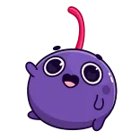 👋 viola, ciliegia, cartone animato, carino, personaggio telegram sticker