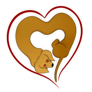 ❤️ perro, amor, corazón, animal, mascota, lindo whatsapp sticker