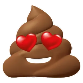💩 Emoji, Cocô, Olhos de coração, Engraçado, Fofo, Amor telegram sticker