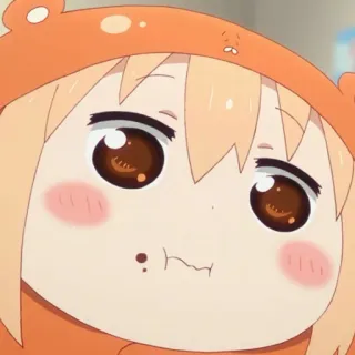 🍫 Umaru Doma Himouto! Umaru-chan Anime, Umaru, Himouto, Lindo, Kawaii, Chibi, Sudadera naranja telegram sticker