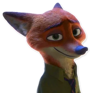 🙂 Nick Wilde Zootopia zorro, antropomorfo, animal, personaje, animado, disney telegram sticker