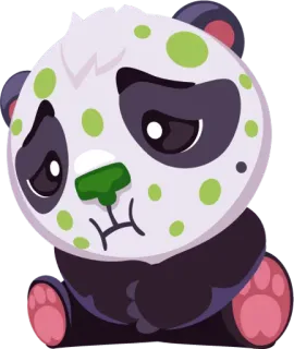 😵 Panda, Triste, Fofo, Animal, Desenho animado, Adesivo telegram sticker
