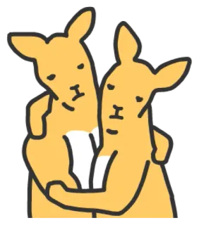 😐 Känguru, Umarmung, Tier, süß, freundlich telegram sticker