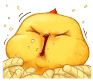 😄 süß, kawaii, gelb, Huhn, Tier, Blob telegram sticker