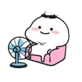 🪐 carino, fan, cartoni animati, sedia, rilassante telegram sticker