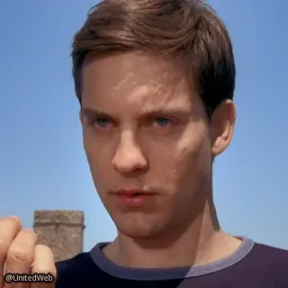 😐 Peter Parker Spider-Man tobey maguire, marvel, spider-man, meme, annoyed, peter parker telegram sticker