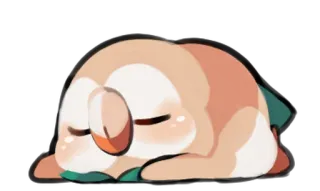 🙇 Rowlet pokemon, mignon, endormi, dessin animé telegram sticker
