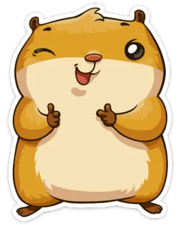 😉 hamster, fofo, joinha, animal, desenho animado, kawaii, emoji, adesivo telegram sticker