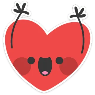 ❤️ cuore, carino, amore, kawaii, cartone animato, felice whatsapp sticker