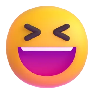 😆 อิโมจิ, หัวเราะ, สีเหลือง, มีความสุข, ยิ้ม telegram sticker