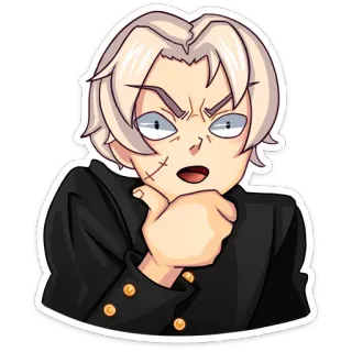 🤔 Anime, Dibujo animado, Enojado, Personaje, Sticker, Manga, Estilo anime, Masculino telegram sticker