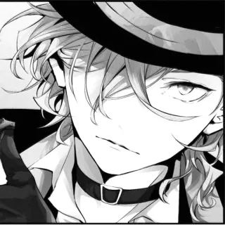 🐈 Chuuya Nakahara Bungo Stray Dogs Anime, Manga, Hut, Handschuhe, Porträt, Chuuya Nakahara, Bungo Stray Dogs telegram sticker