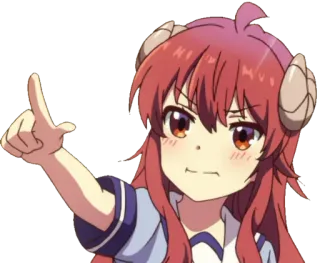😐 Shamiko The Demon Girl Next Door Anime, Demone, Carina, Ragazza, Shamiko, Pistola a dita, The Demon Girl Next Door telegram sticker