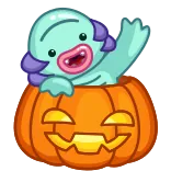 👋 monster, pumpkin, halloween, cute, cartoon, character, seasonal telegram sticker