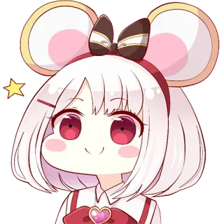 🙂 anime, cartoon, cute, kawaii, mouse, character telegram sticker