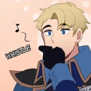 😮 WHISTLE silbido, dibujos animados, masculino, pelo rubio telegram sticker