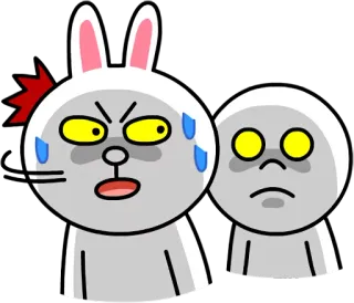 😨 kartun, kelinci, keringat, ekspresi, terkejut, kelelahan telegram sticker