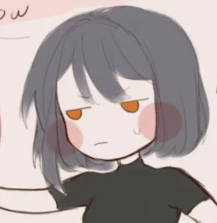 🌟 Anime, Dziewczyna, Kreskówka, Słodkie, Emocje, Znudzony, Ilustracja telegram sticker