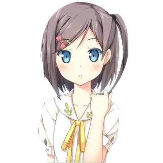 😶 Аниме девушка, Мультфильм, Девушка, Палец, Жест, Оскорбление whatsapp sticker