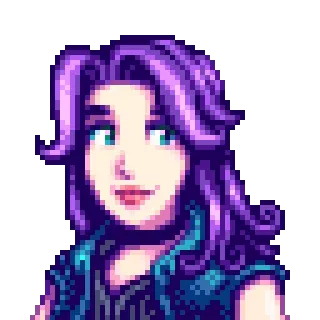 😊 Abigail Stardew Valley Pixel art, pelo morado, videojuego, Stardew Valley, Abigail telegram sticker