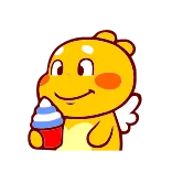 🍦 mono, dibujos animados, amarillo, personaje, helado, alas telegram sticker