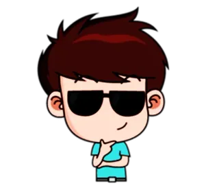 😎 Cartone animato, Personaggio, Occhiali da sole, Figo, Ragazzo telegram sticker