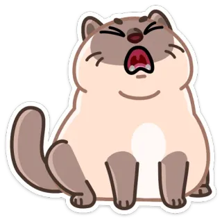 🥱 кот, стикер, животное, милый, зевающий telegram sticker